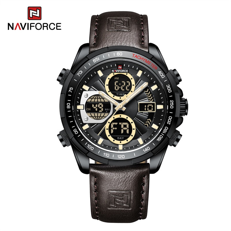 New NAVIFORCE Military Watches for Men Luxury Sport Chronograph Alarm WristWatch Waterproof Quartz Big Clock Digital Male Watch