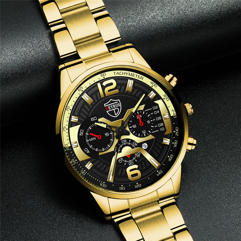 2022 Fashion Mens Stainless Steel Watches Luxury Men Sports Quartz Wrist Watch Male Business Casual Leather Watch reloj hombre