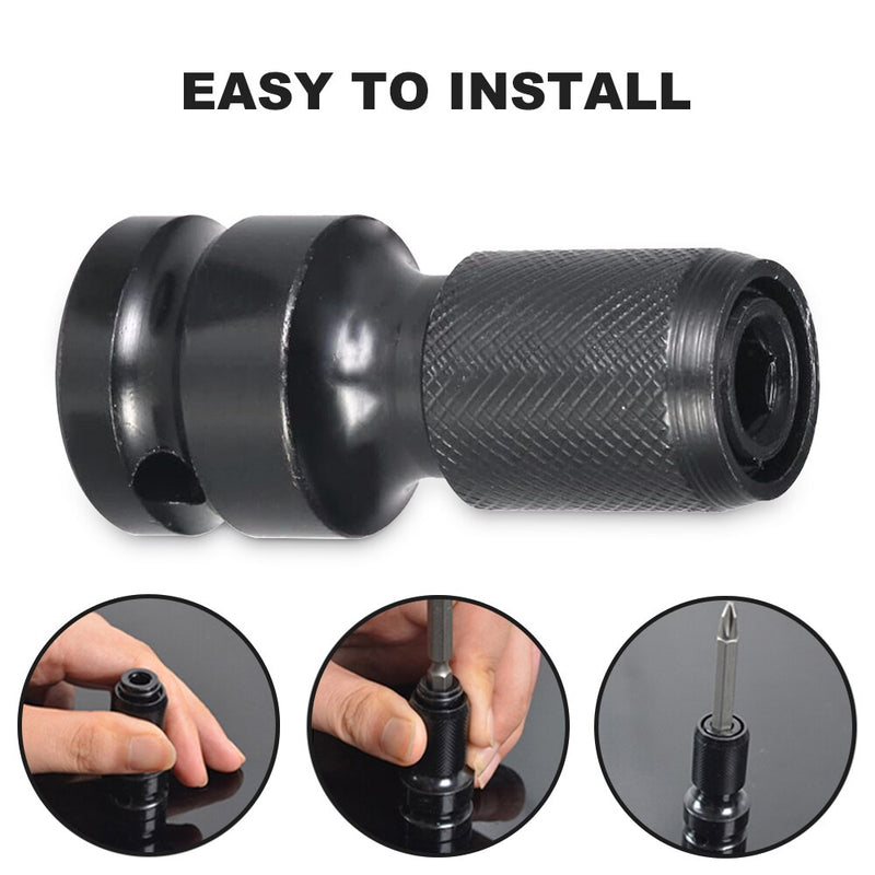 Universal Adaptive Wrench Adapter Socket Ratchet Torque Wrench Adapter 1/2 Inch Square to 1/4 Inch Hex Ratchet Socket Converter