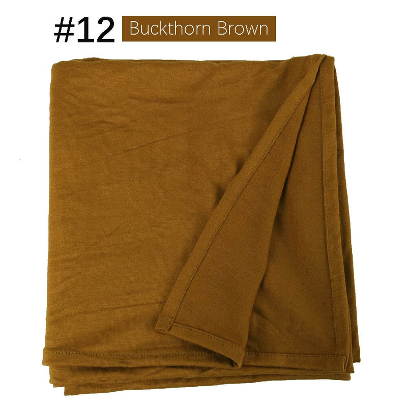 Muslim Women Stretchy Jersey Hijab Plain Cotton Jersey Hijabs  Islamic Soft Turban Head Wraps Headscarf 170X60cm