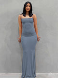 BOOFEENAA Strap Backless Long Maxi Dresses Party Club Vacation Outfits for Women Sexy Casual Summer Dress 2022 Wholesale C85CZ24