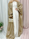 Ramadan Eid Fashion Puff Sleeve Muslim Abayas Robe Musulmane Abaya Elegant Silky Muslim Arab Worship Service Clothing Wy824