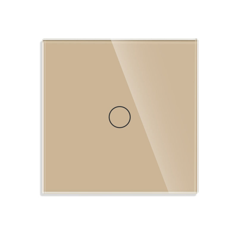 Bingoelec EU AC100-240V Tempered Black White Crystal Glass Touch Switch Panel Wall Light Sensor Button 1Gang 2gang LED Indicator