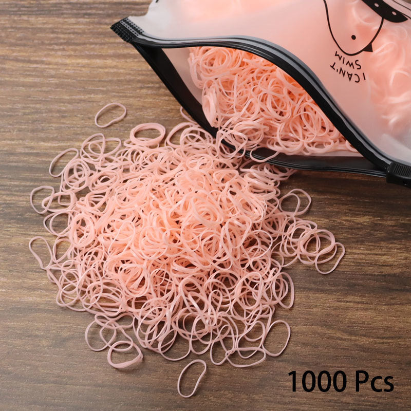 1000PCS Disposable Rubber Band Hairband For Children  Ponytail Hairs Ties Colourful Elastic Hair Bands Baby Hair Accessories