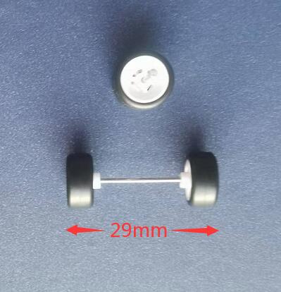 4PCS 1/64 Scale Alloy Car Model 5.2mm/11mm Size Rubber Tires + Wheels + Axles for Modified 1:64 Matchbox/Domeka/HW Model Cars