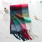 2022 New Women Plaid Scarf Winter Pashmina Shawls Cashmere Thick Wraps Lady Tassel Warm Scarves Rainbow Hairy Bufanda
