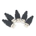 10pcs Type A Male Female USB 4 Pin Plug Socket Connector With Black Plastic Cover Type-A DIY Kits