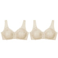 2PCS Sexy Front Closure Bralette Lace Plus Size Bra Push Up Underwear Crop Top M-5XL Seamless Brassiere Female Lingerie