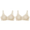 2PCS Sexy Front Closure Bralette Lace Plus Size Bra Push Up Underwear Crop Top M-5XL Seamless Brassiere Female Lingerie