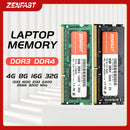 ZENFAST Memoria Ram DDR3 DDR4 8GB 4GB 16GB 32GB 1333 1600 2133 2400 2666 3200MHz Sodimm Notebook Laptop Memory