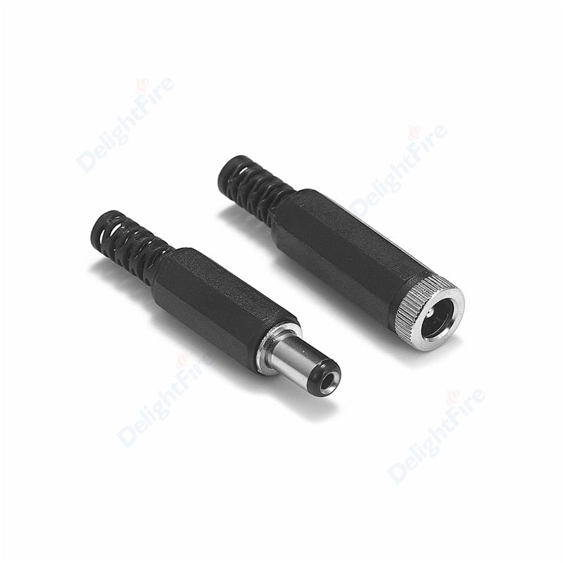 12V 3A 5.5mm 2.1mm Plug Socket DC Connectors DC Power Socket Male Female Jack Screw Nut Panel Mount DC Power Adapter Connector