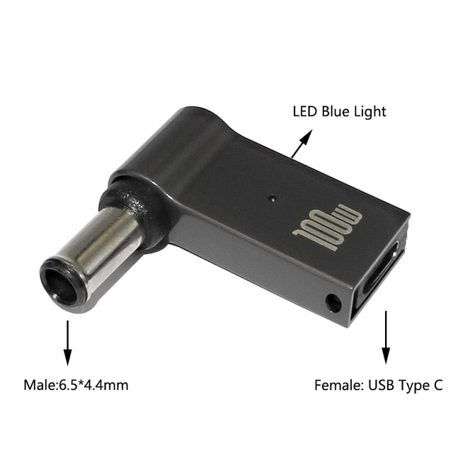 100W USB Type C to Dc Power Jack Connector USB C to Universal Laptop Power Adapter Plug Converter for Asus Dell Lenovo Notebook