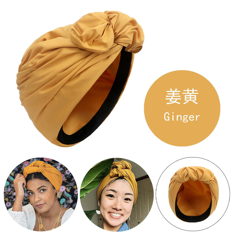 French Vintage Turban Hat Fashion Female Bandana Headband Women&