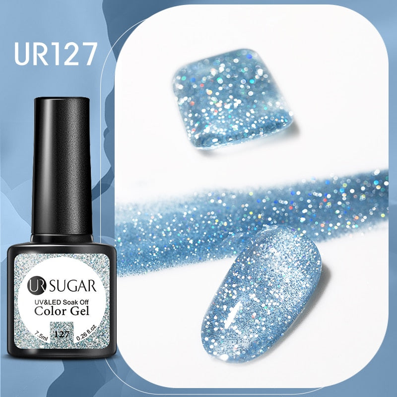 UR SUGAR Sparkling Gel Nail Polish Reflective Glitter Nail Gel Semi Permanent Nail Art Varnish For Manicures Need Base Top Coat