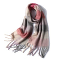 2022 New Women Plaid Scarf Winter Pashmina Shawls Cashmere Thick Wraps Lady Tassel Warm Scarves Rainbow Hairy Bufanda
