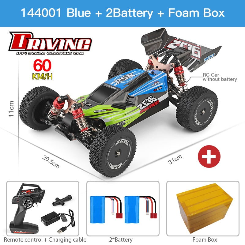 WLtoys 144010 144001 75KM/H 2.4G RC Car Brushless 4WD Electric High Speed Off-Road Remote Control Drift Toys for Children Racing