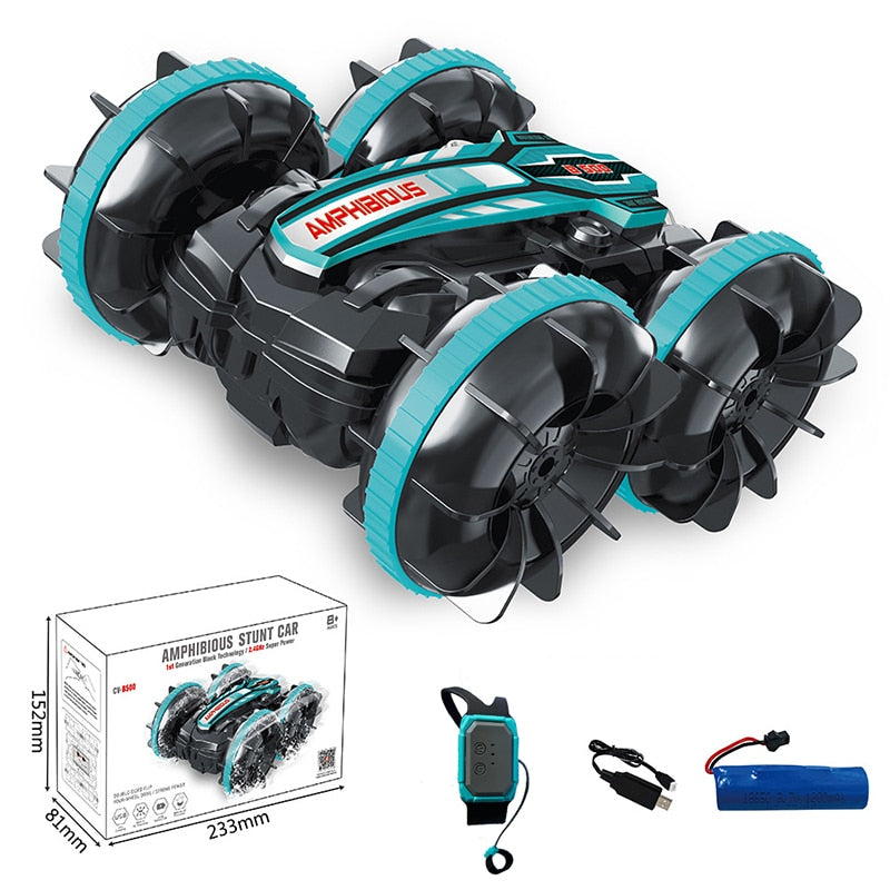 Newest High-tech Remote Control Car 2.4G Amphibious Stunt RC Car Double-sided Tumbling Driving Children&