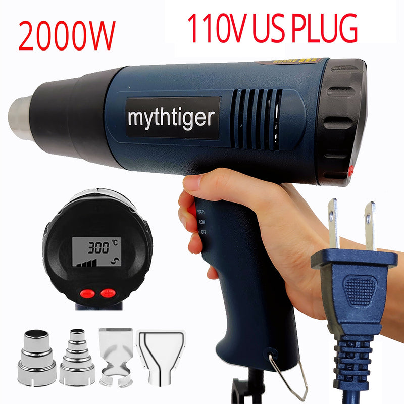 Heat Gun 2000W Professional Hot Air Gun with 2 Temperature Modes Hands-Free Stand Built-in Ideal for Stripping Paints Soldering