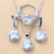 2022 Sell Well Wedding 925 Mark Jewelry Sets Black Zircon Dangle Earrings And Necklace Ring 3 Piece Set women Trendy Costume