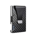 DIENQI Carbon Fiber Card Holder Mini Slim Wallet Men Aluminum Metal RFID Magic Wallet Small Thin Male Purses Money Bag Vallet
