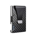 DIENQI Carbon Fiber Card Holder Mini Slim Wallet Men Aluminum Metal RFID Magic Wallet Small Thin Male Purses Money Bag Vallet