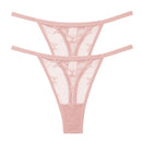 2PCS/Set Mesh Transparent Thong Women Panties Underwear Women Seamless G-String Female Underpants Intimates Lingerie S-XL