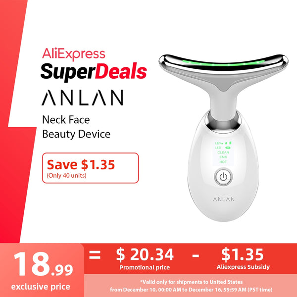 ANLAN Neck Face Beauty Device 3 Colors LED Photon Therapy Skin Tighten Reduce Double Chin Anti Wrinkle Remove Skin Care Tools