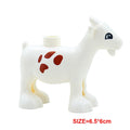 Big Building Block Accessories Chicken Duck Dog Cat Bird Cattle Sheep Zebra Rhinoceros Insect Zoo Series DIY Duploes Toy Gift