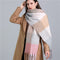 2022 New Women Plaid Scarf Winter Pashmina Shawls Cashmere Thick Wraps Lady Tassel Warm Scarves Rainbow Hairy Bufanda