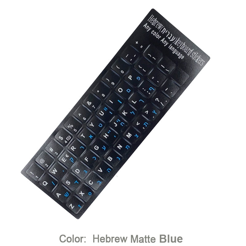 SR Standard Matte 3 in 1 Hebrew 15 Kinds Keyboard Stickers Language-English Arabic Russian Letter Film for PC Laptop Accessories