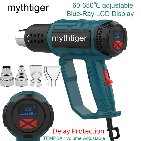 Heat Gun 2000W Professional Hot Air Gun with 2 Temperature Modes Hands-Free Stand Built-in Ideal for Stripping Paints Soldering