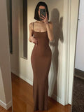 Hugcitar Satin Slip Sleeveless Backless Slim Sexy Maxi Dress 2022 Spring Women  Party Y2K Concise Bodycon Elegant  Clothing