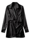 TRAF Women Fashion With Gathered Satin Mini Dress Vintage V Neck Long Sleeve Female Dresses Vestidos Mujer