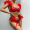 MeiKeDaiNicey Feather Sensual Lingerie Sexy Transparent Lace Bra with Chain Exotic Sets Porn 3 Piece Set Garters Erotic Costumes