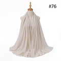 Hijab Scarf 72*175cm Plain Chiffon Scarves For Women Muslim Fasion Islam Clothing Headscarves Shawl For Ladies Headwrap Ramadan