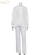 Clacive Causal Loose Home Suit Autumn Long Sleeve Blouse With High Wasit Pants Set Women Elegant Pleated Beige 2 Piece Pant Sets