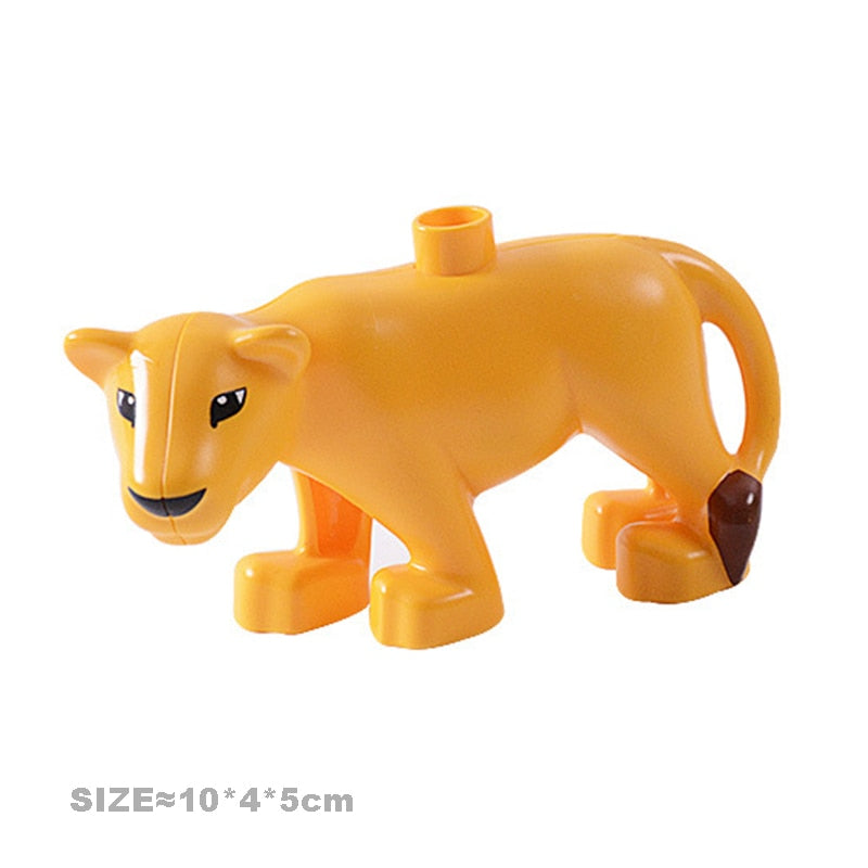 Big Size Building Blocks Cat Dog Pig Rabbit Model Accessories Compatible Bricks Farm Animals Set Assemble Education Toys For Kid