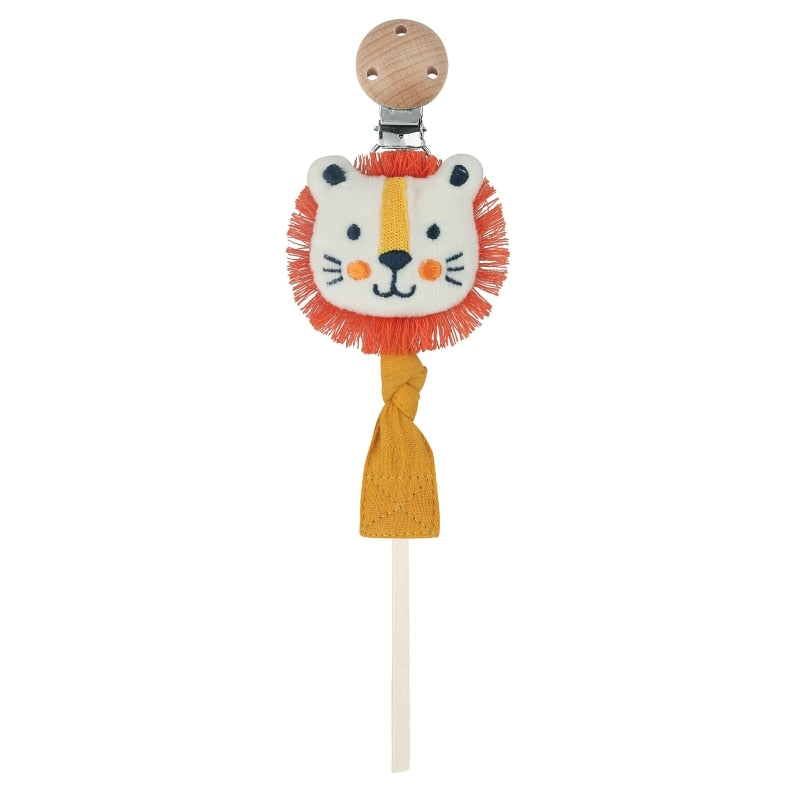 1pc Crochet Bunny Baby Pacifier Clip Chain BPA Free Wooden Beads Appease Soother Chain Clips Newborn Dummy Holder Nipple Clip