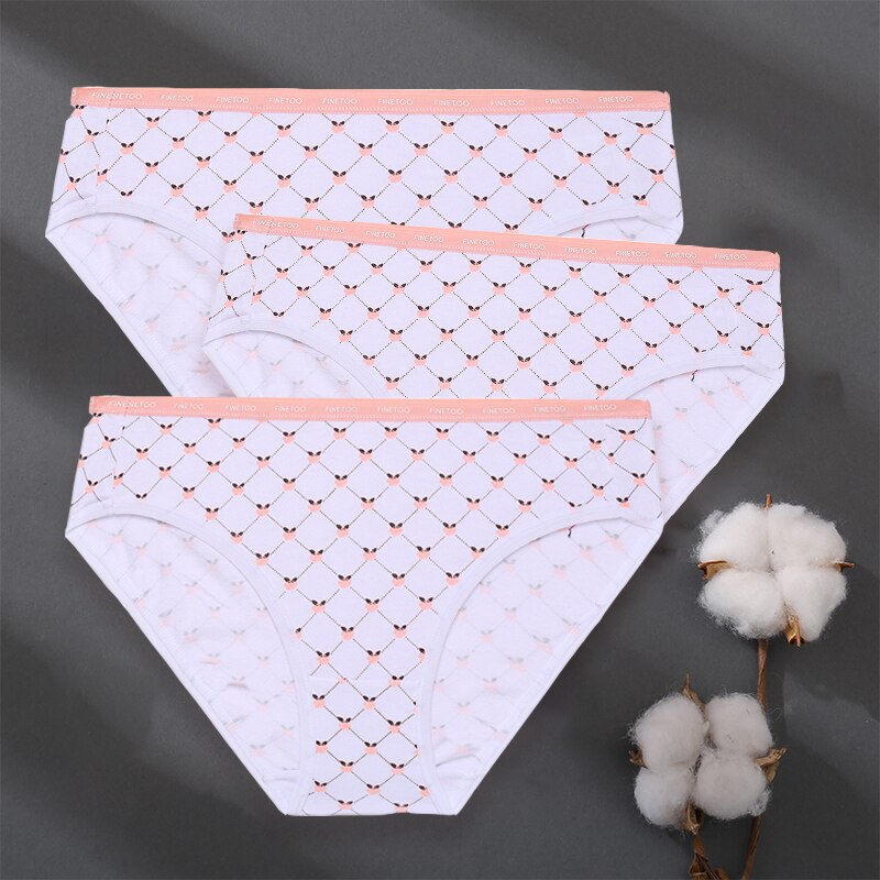 3PCS/Set Women Panties Cotton Underwear Patchwork Cute Design Female Lingerie Underpants Pantys Sexy Briefs Intimates for Girls