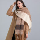 2022 New Women Plaid Scarf Winter Pashmina Shawls Cashmere Thick Wraps Lady Tassel Warm Scarves Rainbow Hairy Bufanda
