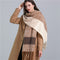 2022 New Women Plaid Scarf Winter Pashmina Shawls Cashmere Thick Wraps Lady Tassel Warm Scarves Rainbow Hairy Bufanda