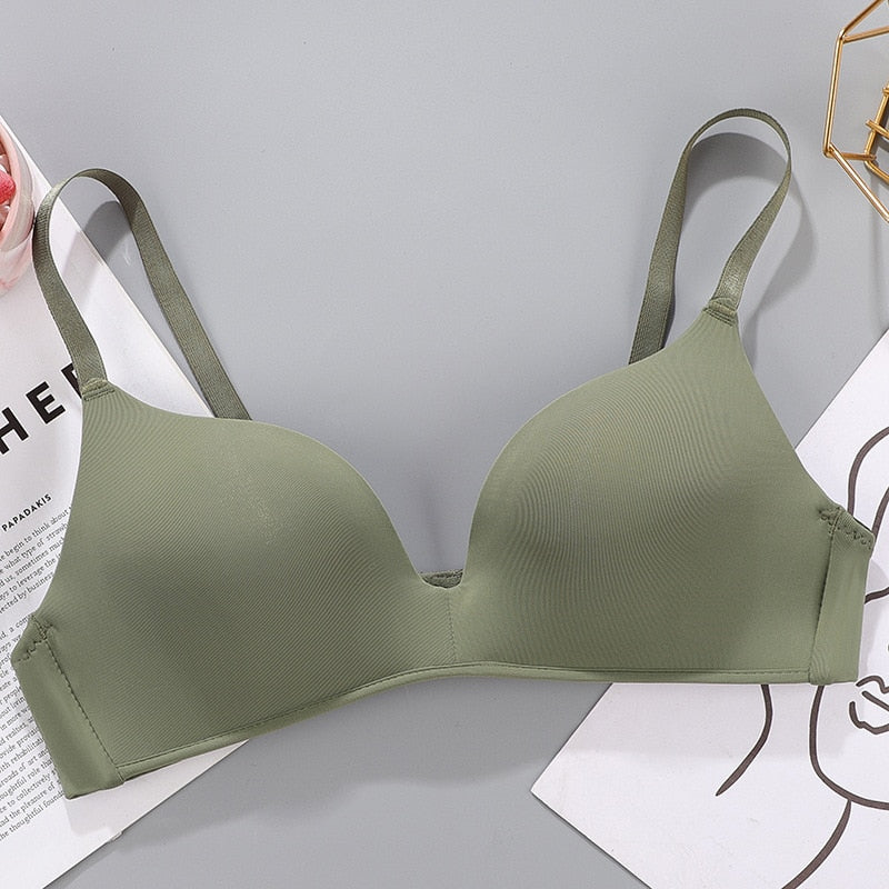 Sexy No Wire Push Up Underwear Women Seamless Bra Girls Students Breathable Thin Bras Female&