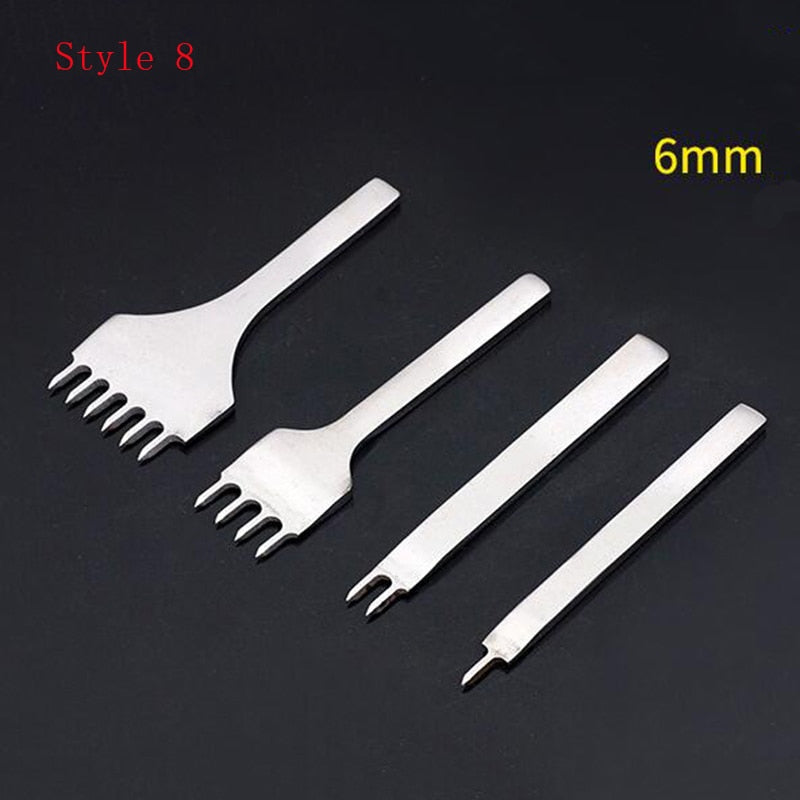 3/4/5/6mm Spacing Punch Tool For Leather Hole Punches Tool Lacing Stitching Sewing DIY Leather Craft Tools 1/2/4/6 Prong