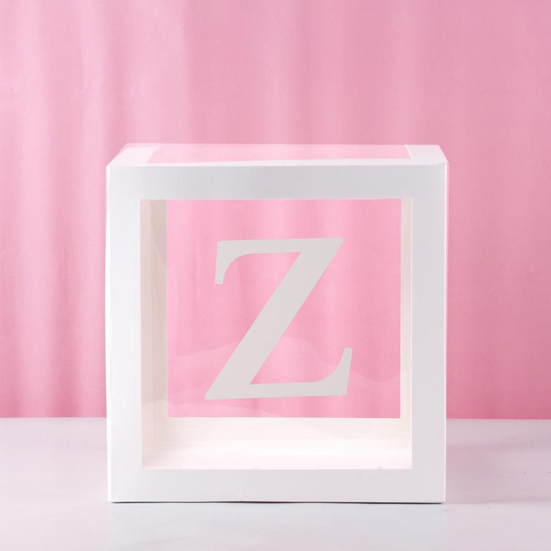 Baby Shower Box Custom Alphabet Name Transparent Balloon Box Birthday Party Decoration Kids DIY Wedding Baby Shower Suppiles