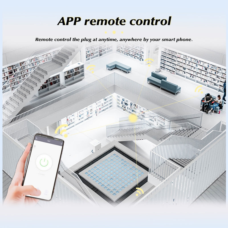 20A EU Smart Plug Tuya Wifi Remote Power Socket With Energy Monitoring Function Voice Control For Alexa Yandex Alice Google Home