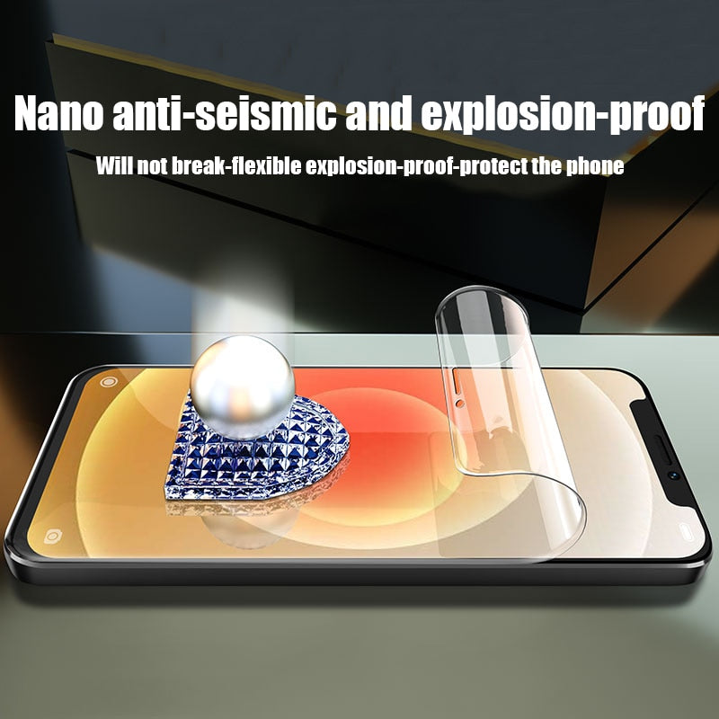 4PCS Full Cover Hydrogel Film On The For iPhone 13 12 11 14 Pro Max For iPhone X XR XS MAX 6 7 8 Plus 11 12 13 Screen Protector