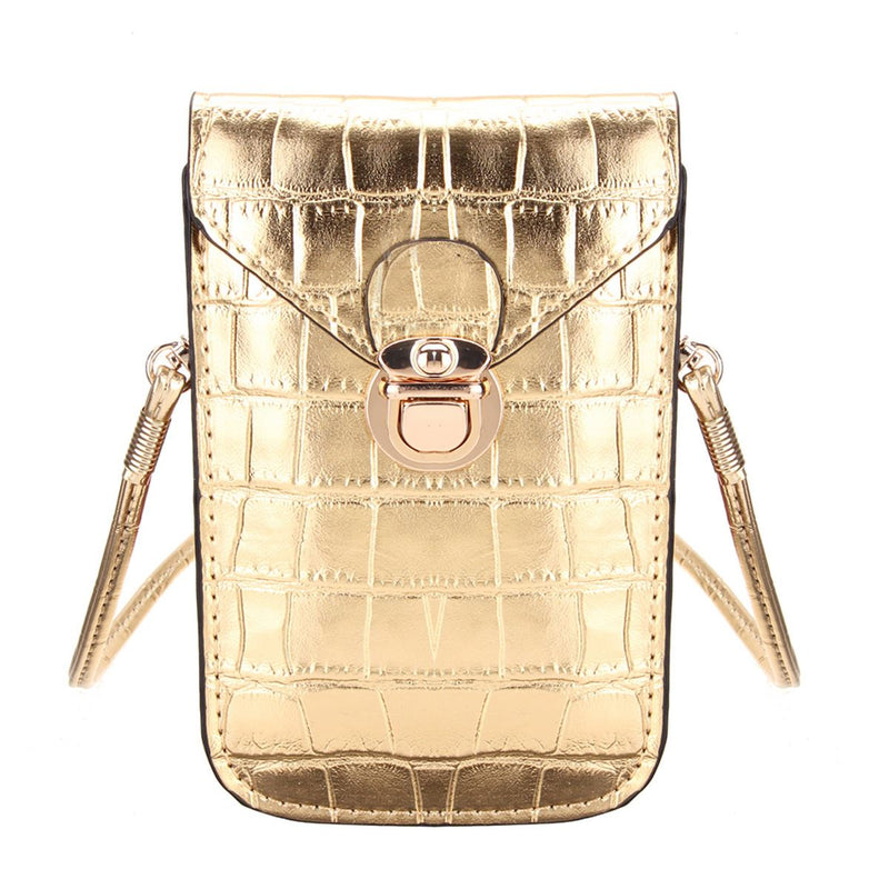 Silver Mobile Phone Mini Bags Small Clutches Shoulder Bag Crocodile Leather Women Handbag Black Clutch Purse Handbag Flap