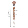 1pc Crochet Bunny Baby Pacifier Clip Chain BPA Free Wooden Beads Appease Soother Chain Clips Newborn Dummy Holder Nipple Clip