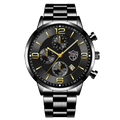Brand Fashion Men&#39;s Sports Watches for Men Business Stainless Steel Quartz Wrist Watch Luxury Man Casual Leather Luminous Clock