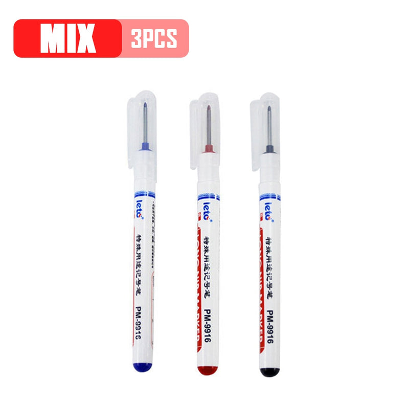 20mm Long Head Marker Pens 2/3/6/8Pcs/Set Multi-purpose Bathroom Woodworking Decoration Deep Hole Marker Pen Ink 9916 Tools Set